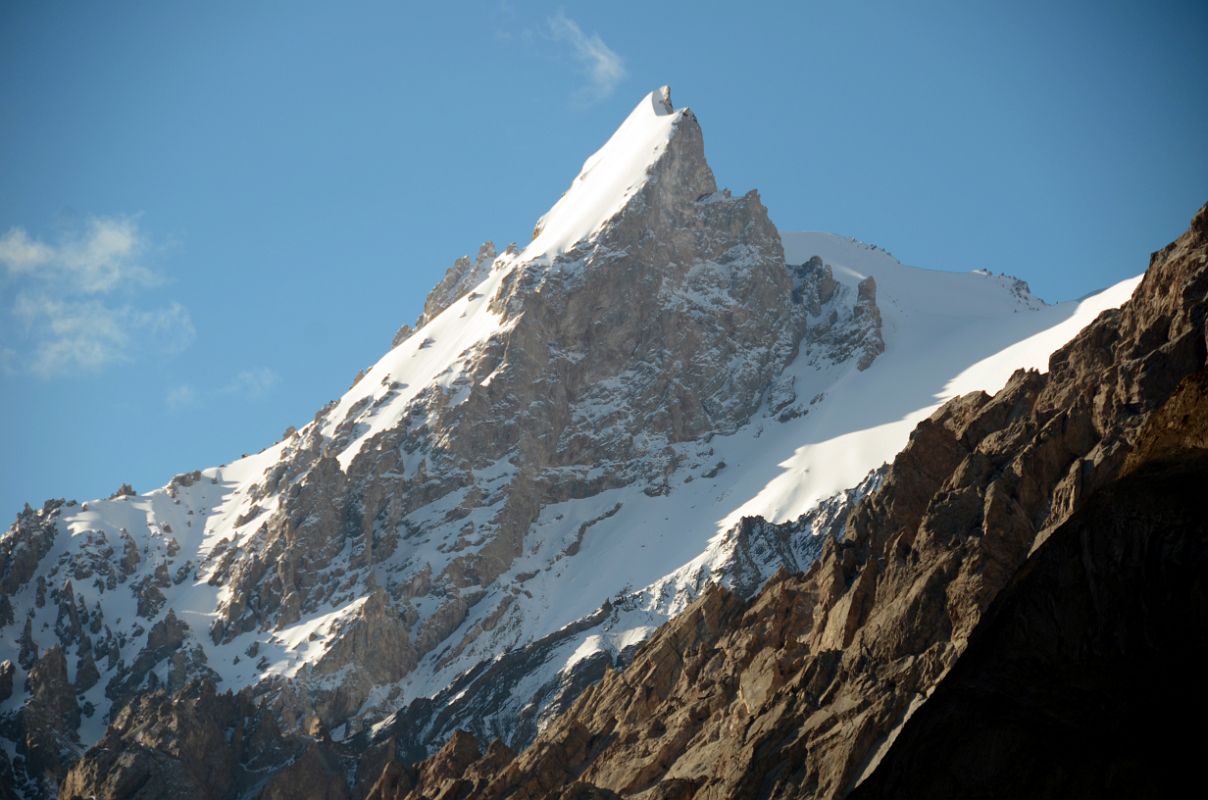 24 Mountain Close Up To The East From River Junction Camp Early Morning In The Shaksgam Valley On Trek To K2 North Face In China